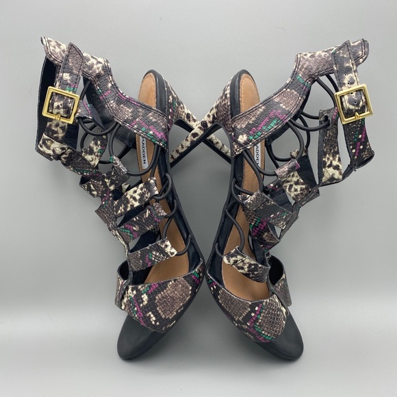 Steve Madden Snakeskin Strappy Stilettos US Women’s 9 Multicolor - Picture 5 of 8